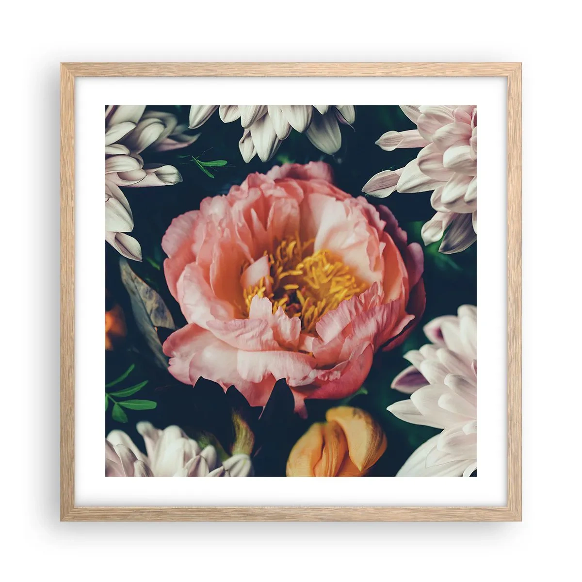 Plakát v rámu světlý dub - S barokním přepychem - 50x50 cm