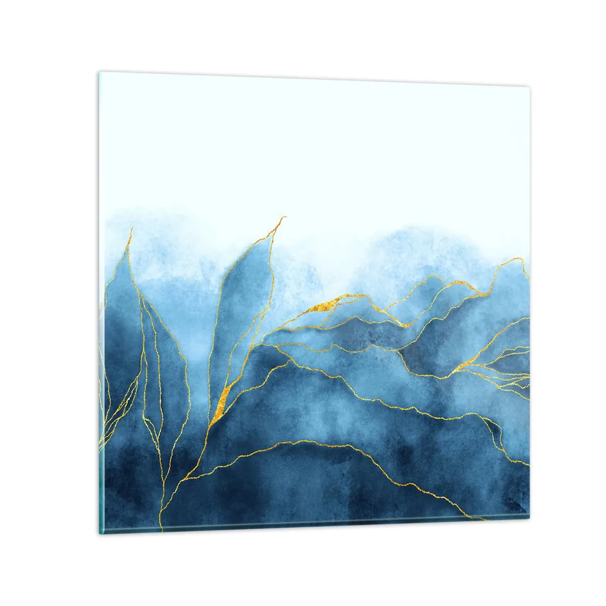 Obraz na skle - Blankyt ve zlatě - 40x40 cm