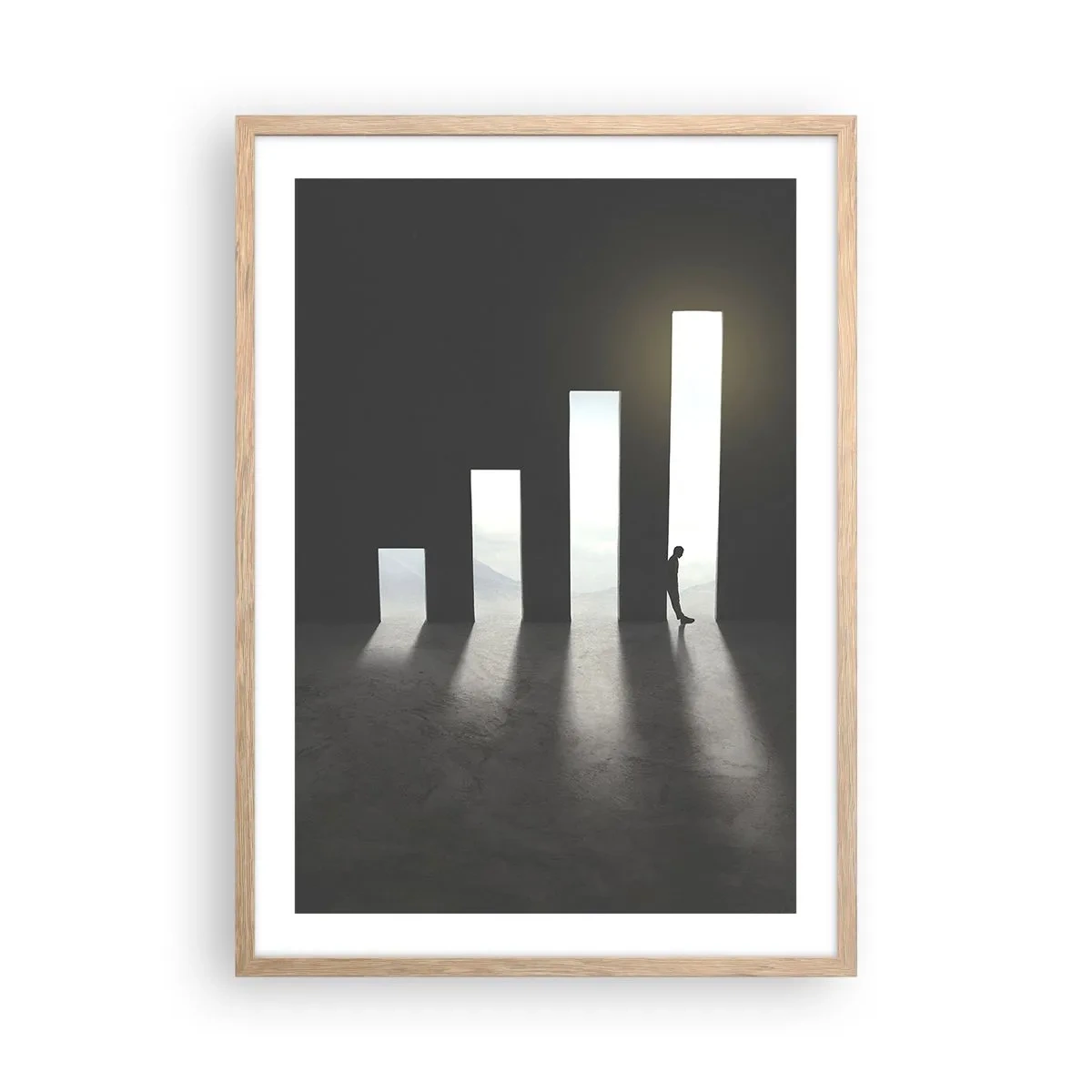 Plakát v rámu světlý dub - Úspěch – imprese - 50x70 cm