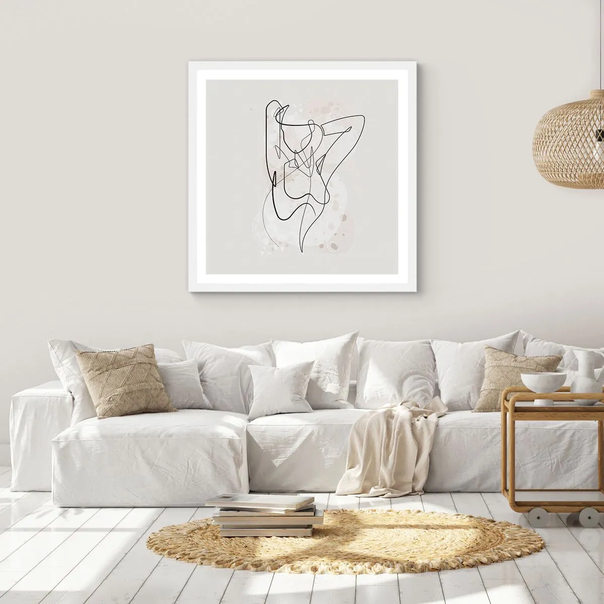 Plakát v bílém rámu - Umění svádění - 60x60 cm