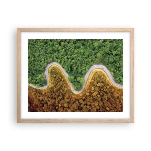 Plakát v rámu světlý dub - Hranice a průlomy - 50x40 cm