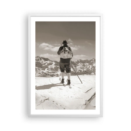 Plakát v bílém rámu - Stejné hory - 50x70 cm