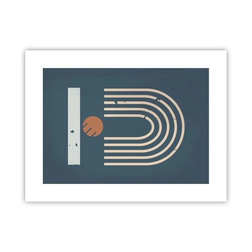 Plakát - Geometrie v námořnické modři - 40x30 cm