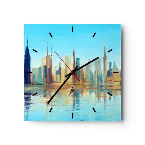 Nástěnné hodiny - Prosluněná metropole - 30x30 cm
