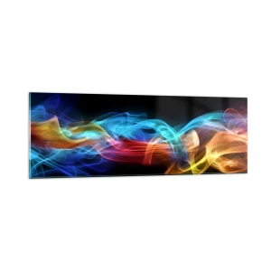 Obraz na skle - Duhový tanec mlhy - 90x30 cm