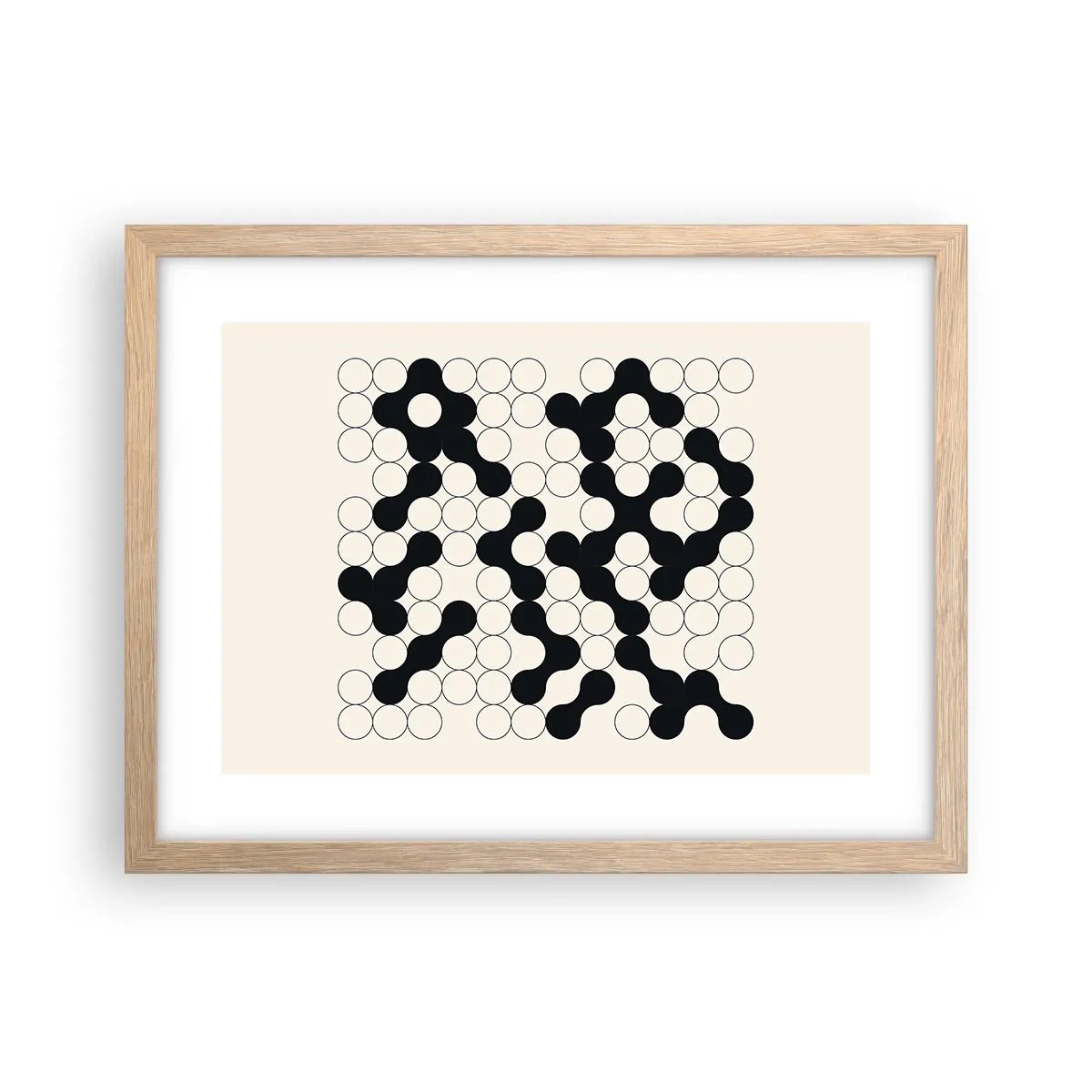 Plakát v rámu světlý dub - Čínská hra – variace - 40x30 cm