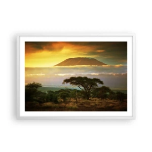 Plakát v bílém rámu - Sen cestovatele - 70x50 cm