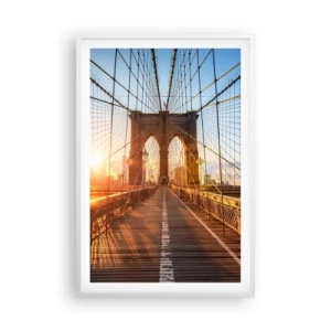Plakát v bílém rámu - Na zlatém mostě - 61x91 cm