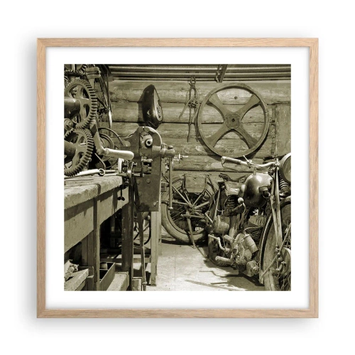 Plakát v rámu světlý dub - V kůlně strýce Vládi - 50x50 cm