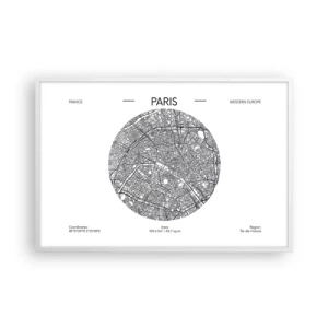 Plakát v bílém rámu - Anatomie Paříže - 91x61 cm