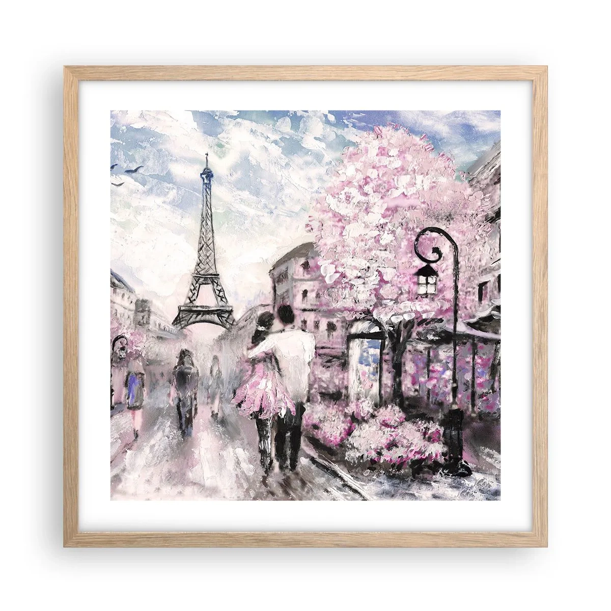 Plakát v rámu světlý dub - Když se zamilovat, tak jenom v… - 50x50 cm