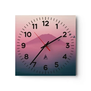 Nástěnné hodiny - Poutníci nad oblaky - 40x40 cm