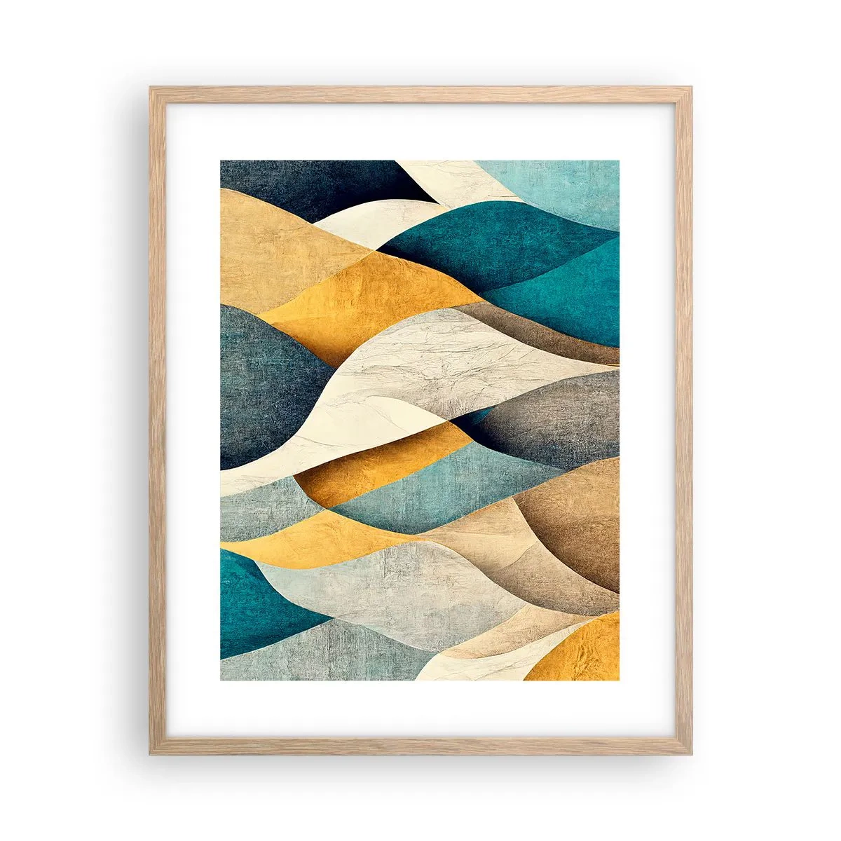 Plakát v rámu světlý dub - Rytmus a vlnění - 40x50 cm