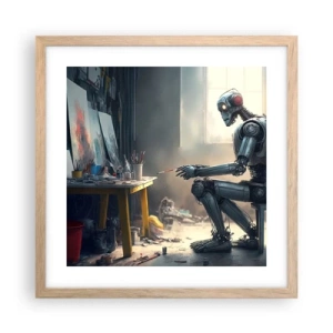 Plakát v rámu světlý dub - Akt stvoření - 40x40 cm