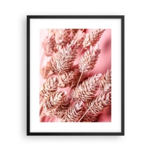 Plakát v černém rámu - Květinová kaskáda v růžové - 40x50 cm