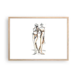 Plakát v rámu světlý dub - Studie šarmu - 70x50 cm