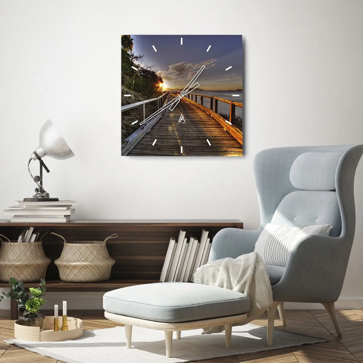 Nástěnné hodiny - Jít, stále jít směrem ke slunci - 30x30 cm