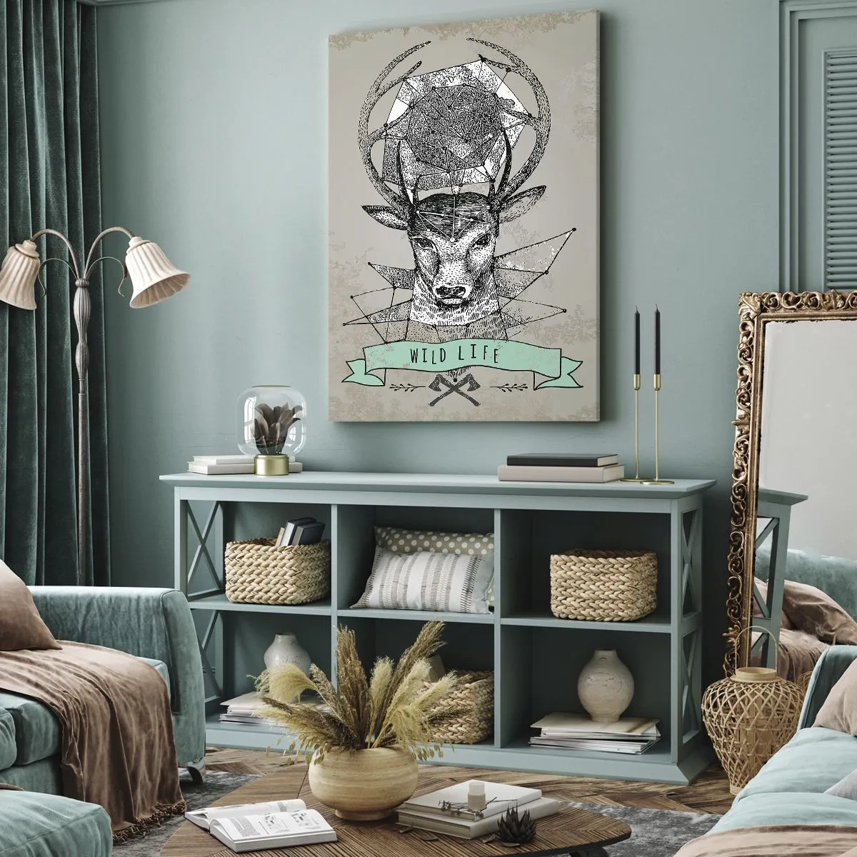 Obraz na plátně - Vidění sv. Huberta - 55x100 cm