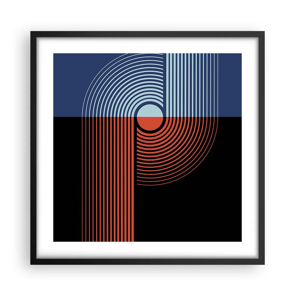 Plakát v černém rámu - V geometrickém objetí - 50x50 cm