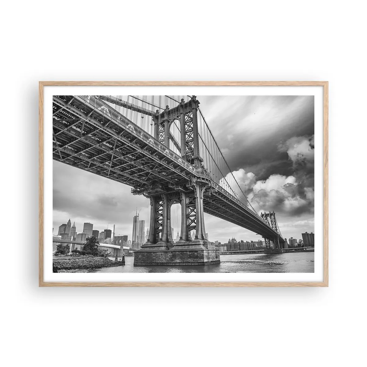 Plakát v rámu světlý dub - Do srdce města - 100x70 cm