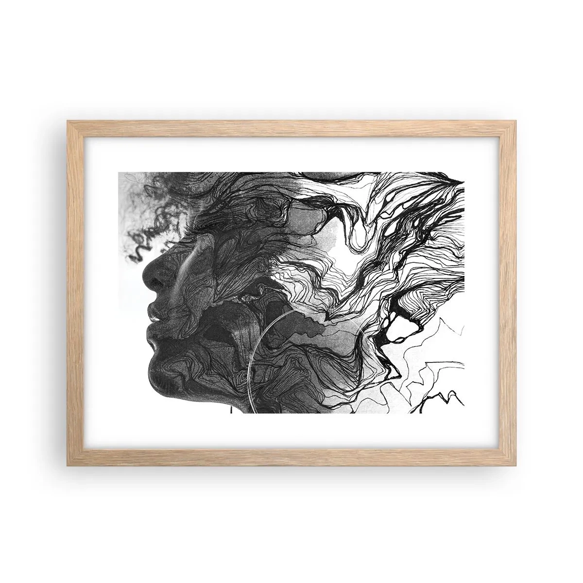 Plakát v rámu světlý dub - Zapletená ve snech - 40x30 cm
