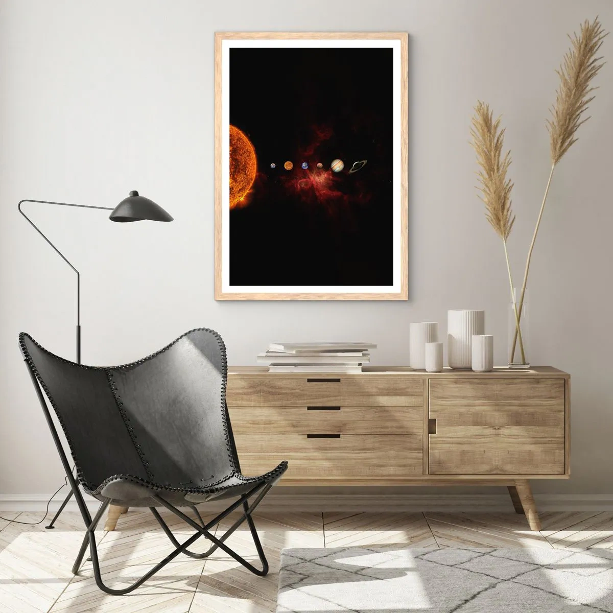 Plakát v rámu světlý dub - Naše čtvrť - 50x70 cm