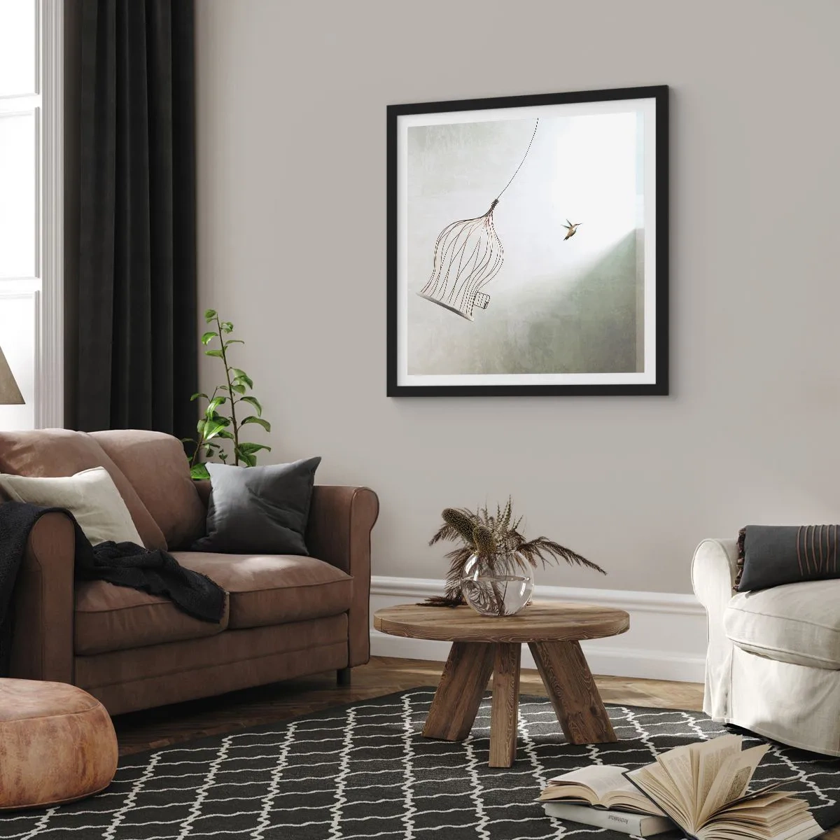 Plakát v černém rámu - Ve svém živlu - 60x60 cm