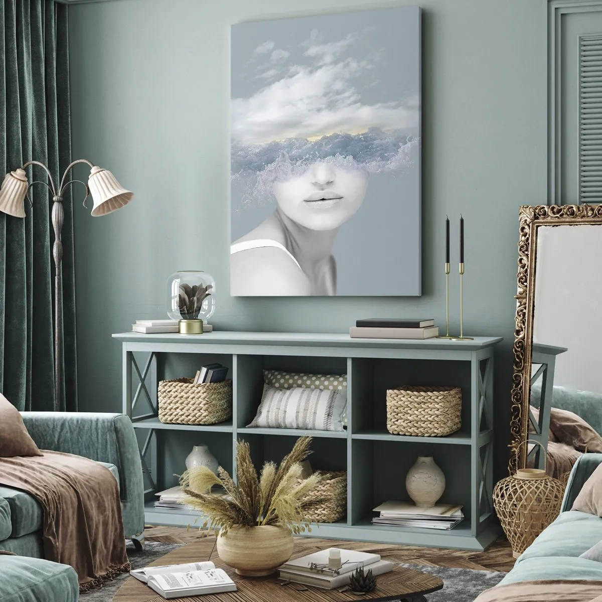 Obraz na plátně - S hlavou v oblacích - 65x120 cm