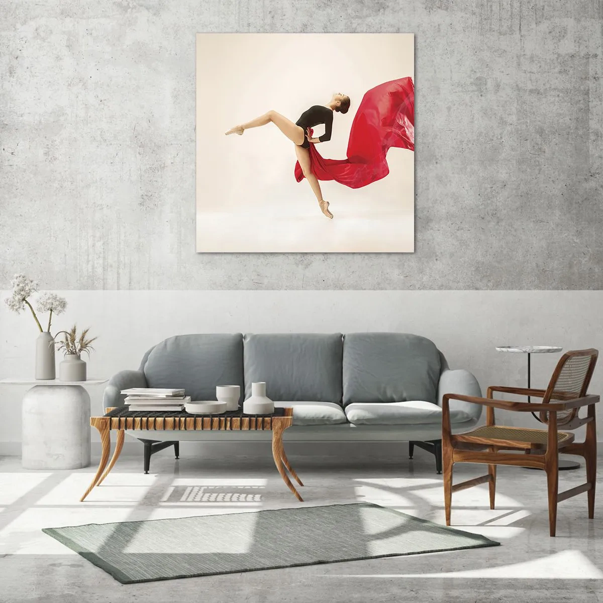 Obraz na skle - Červené a černé - 30x30 cm