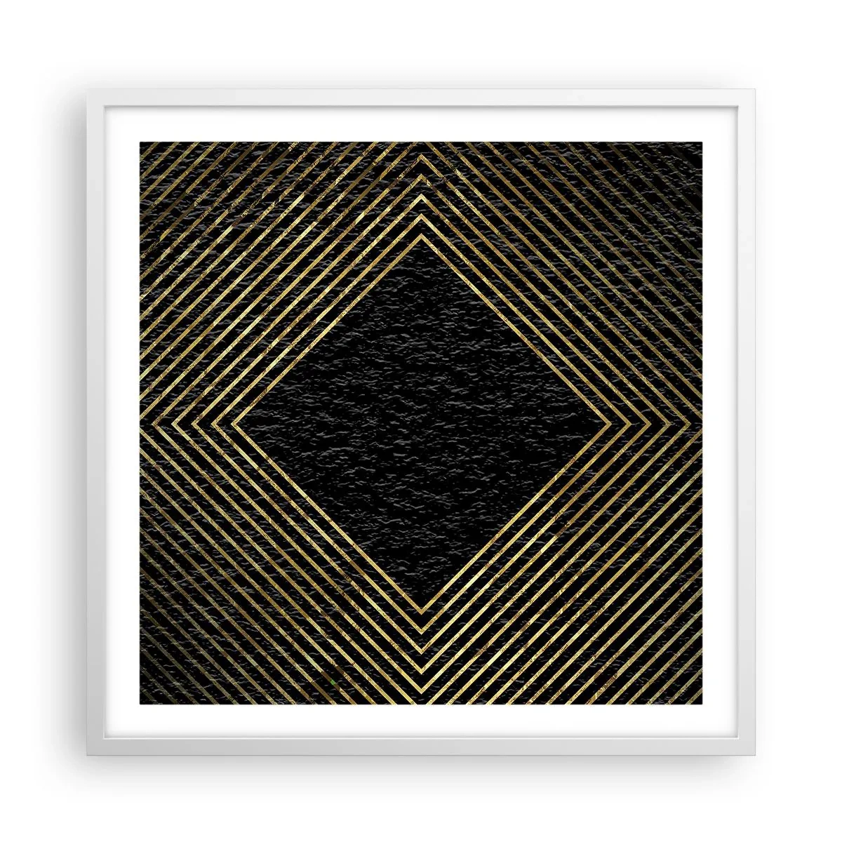 Plakát v bílém rámu - Geometrie ve stylu glamour - 60x60 cm