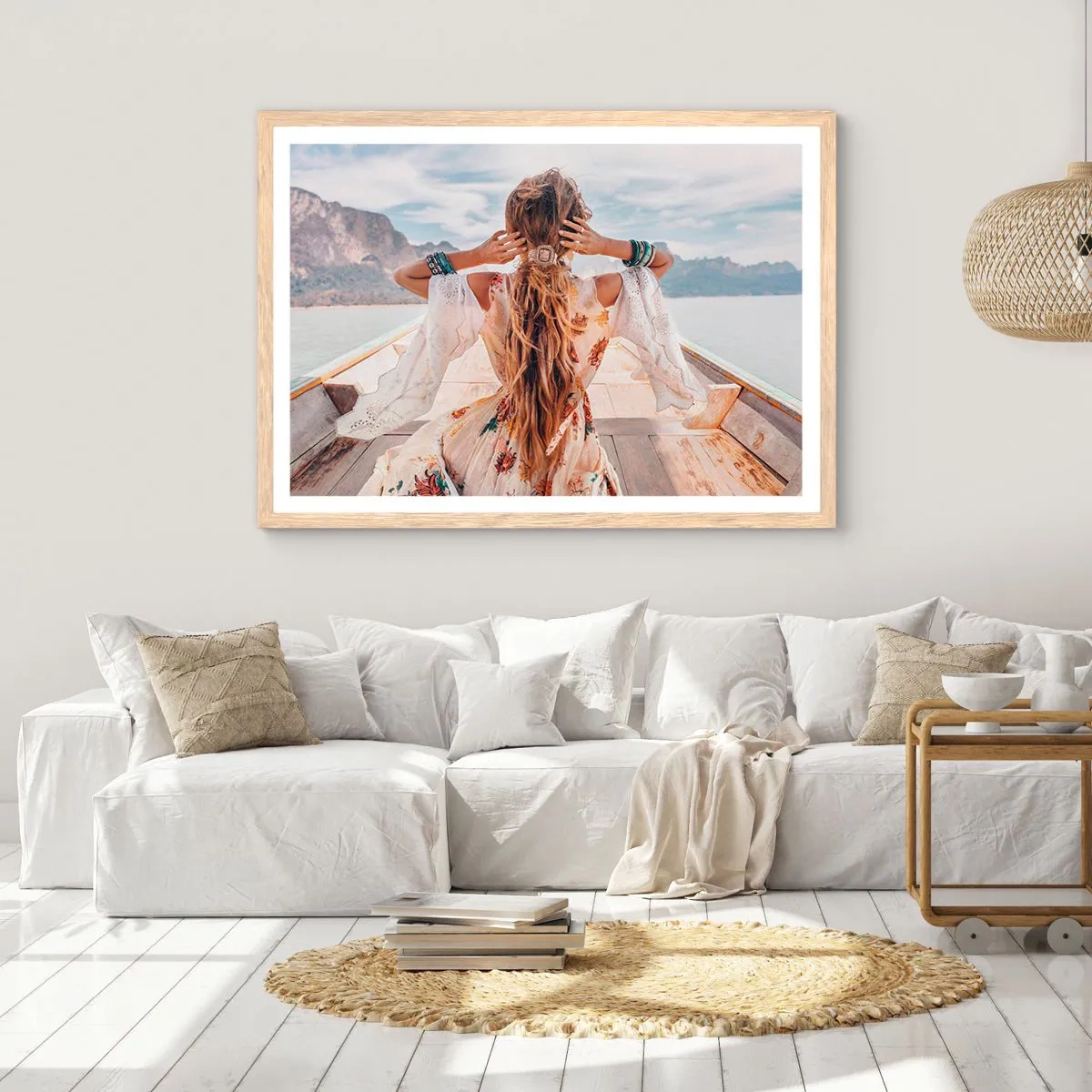 Plakát v rámu světlý dub - Na cestě ke štěstí - 70x50 cm