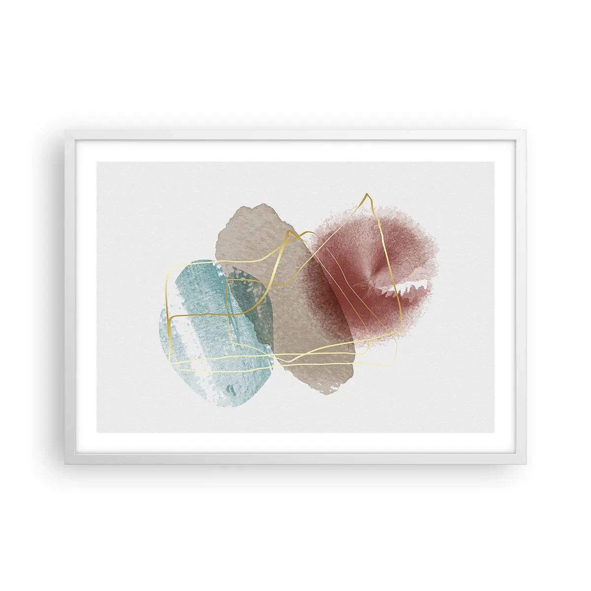 Plakát v bílém rámu - Korálky prostoru - 70x50 cm