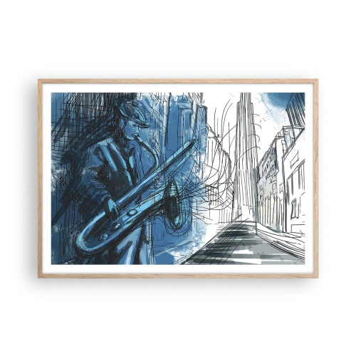 Plakát v rámu světlý dub - Městská rapsodie - 100x70 cm