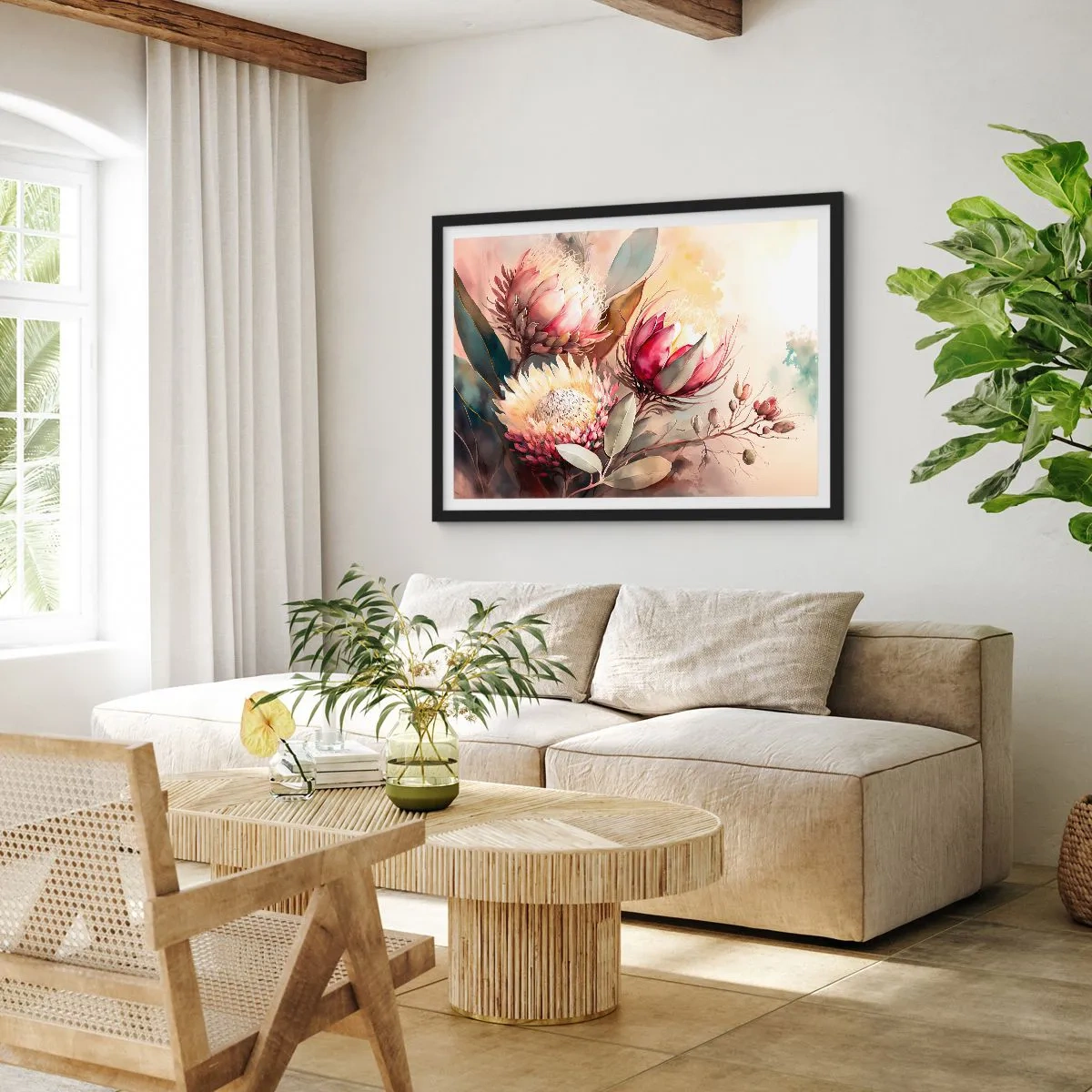Plakát v černém rámu - Z profilu a en face - 70x50 cm