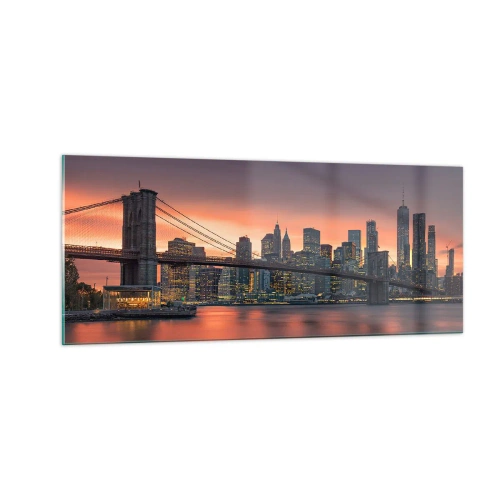 Obraz na skle - Ponořené do liliového ticha - 100x40 cm