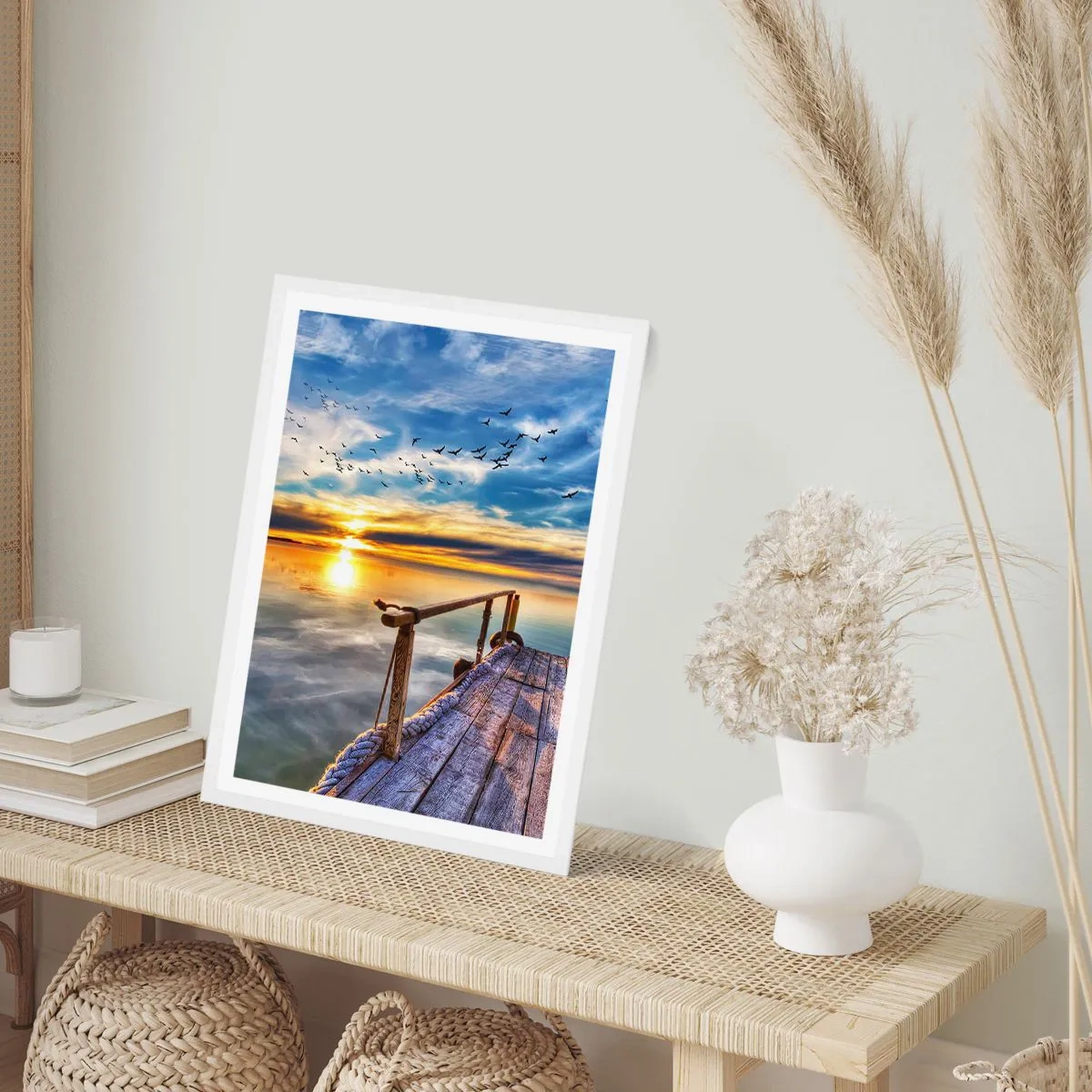 Plakát v bílém rámu - Vítr jde odpočívat - 30x40 cm