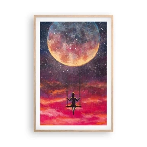 Plakát v rámu světlý dub - Stavět si vzdušné zámky - 61x91 cm