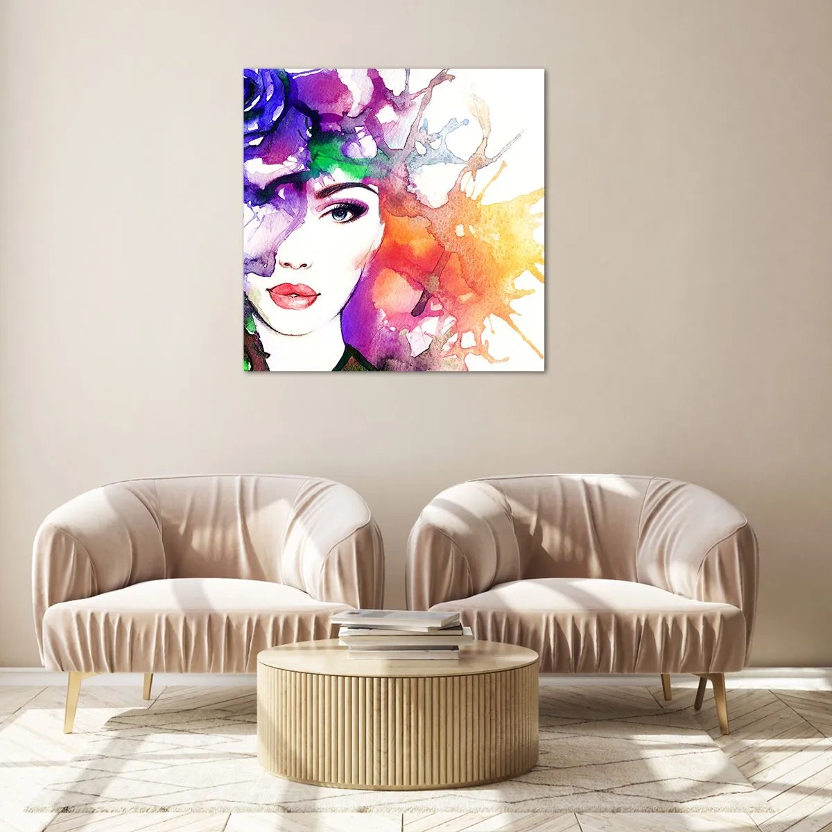 Obraz na skle - S hlavou v oblacích - 40x40 cm