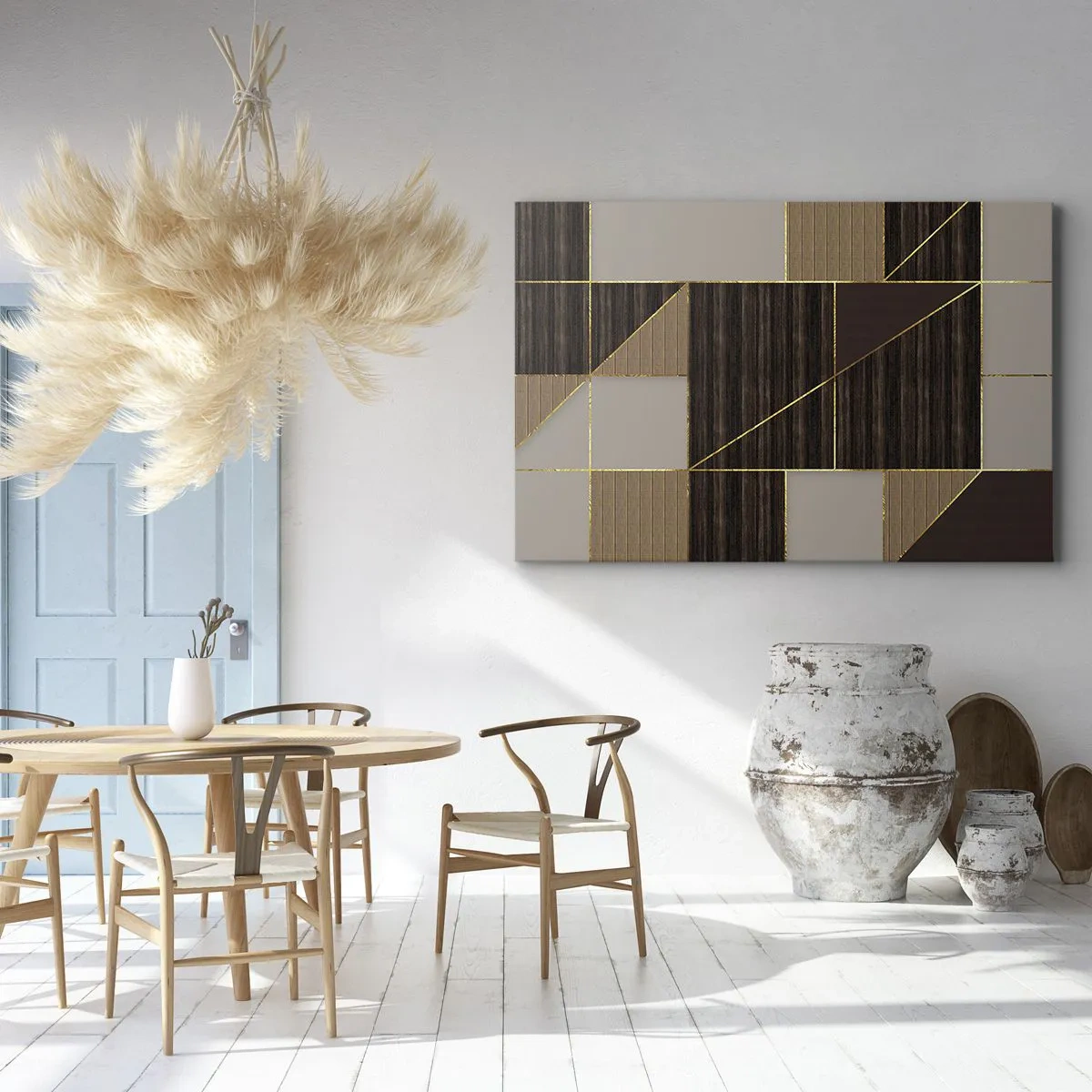 Obraz na plátně - Mozaika hnědé a zlaté - 120x80 cm