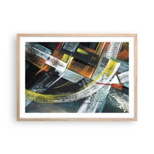 Plakát v rámu světlý dub - Energie pohybu - 70x50 cm