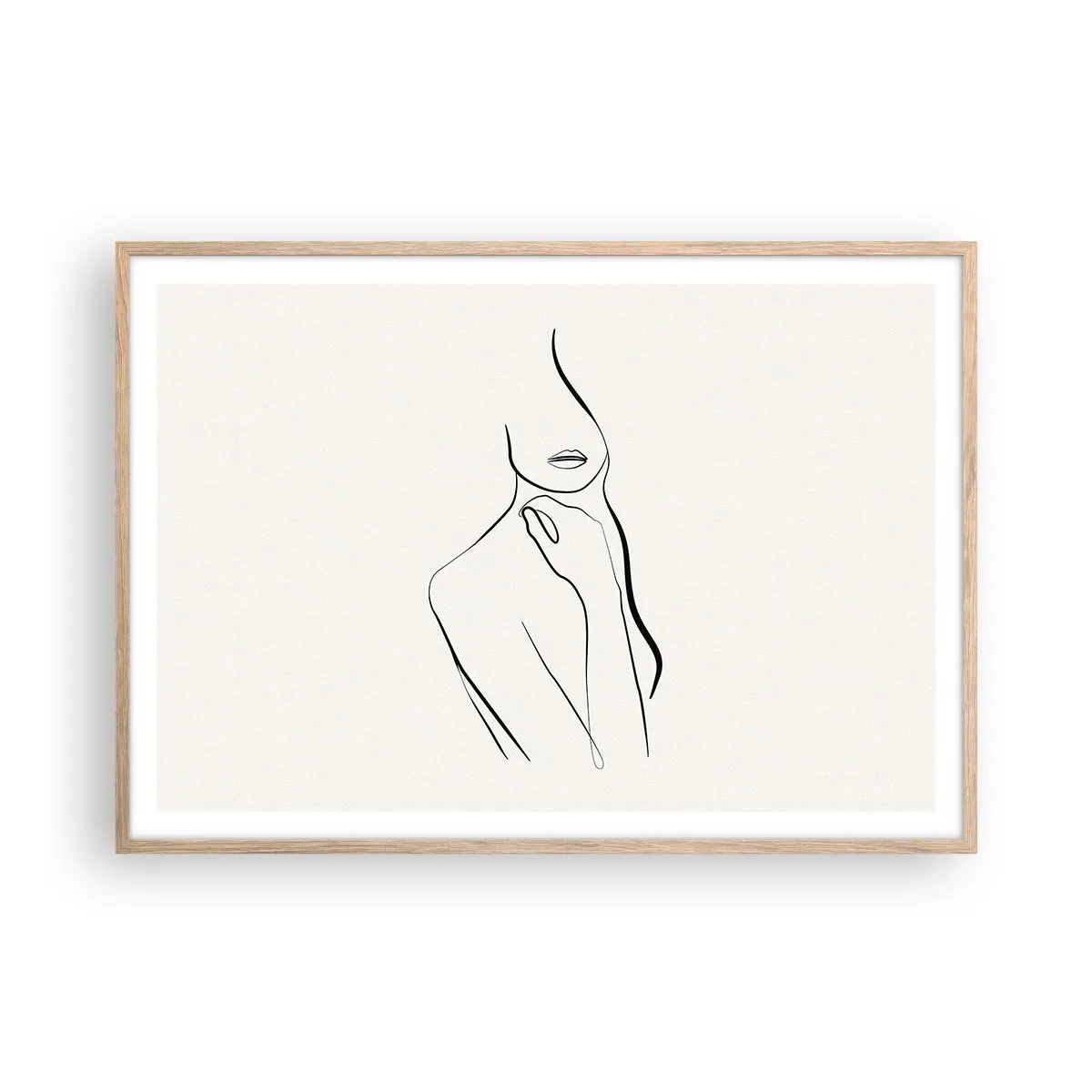 Plakát v rámu světlý dub - Vlna melancholie - 100x70 cm