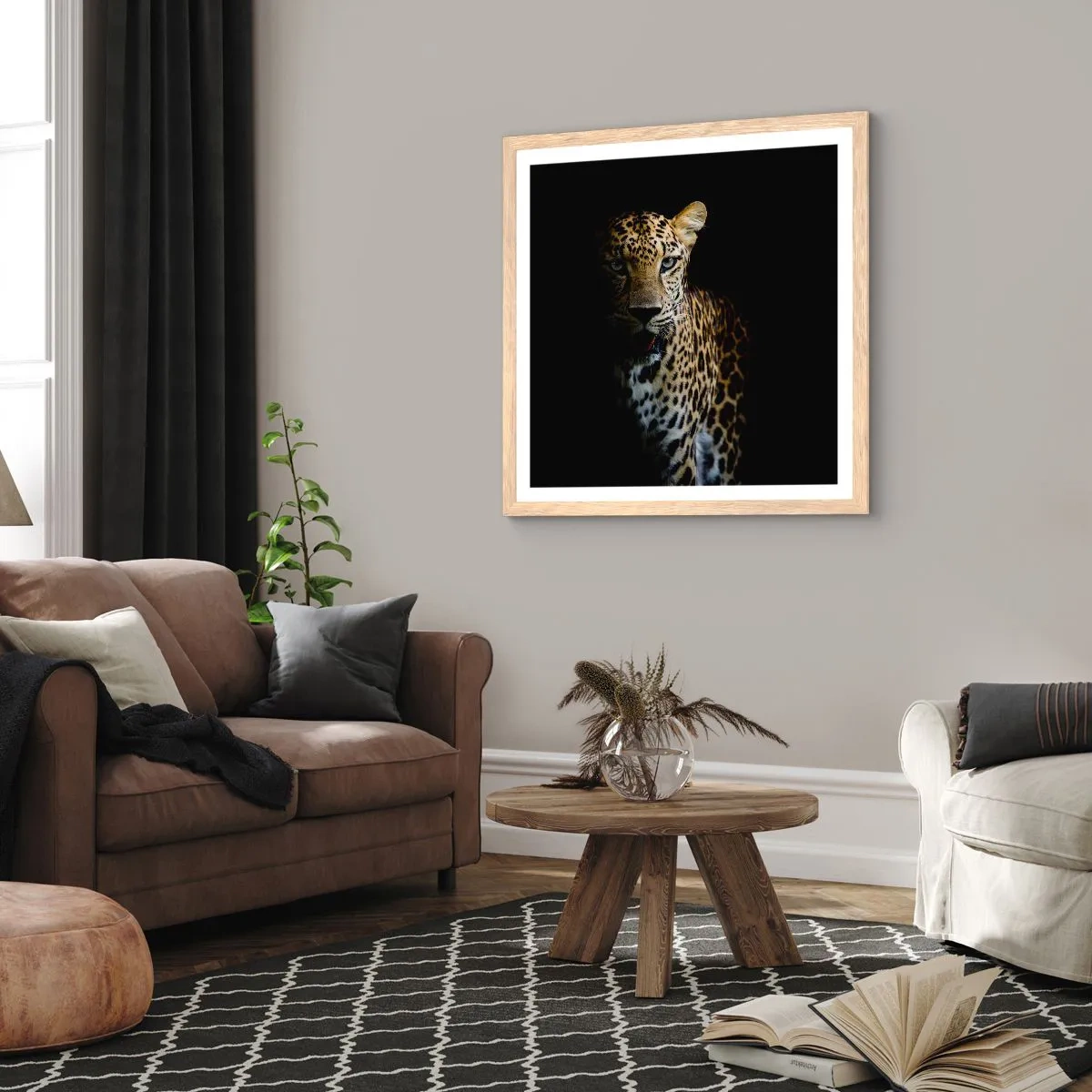 Plakát v rámu světlý dub - Temná krása - 50x50 cm
