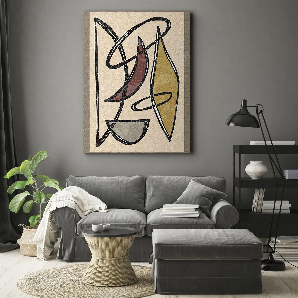 Obraz na plátně - Kompozice – oblouky a ovály - 55x100 cm