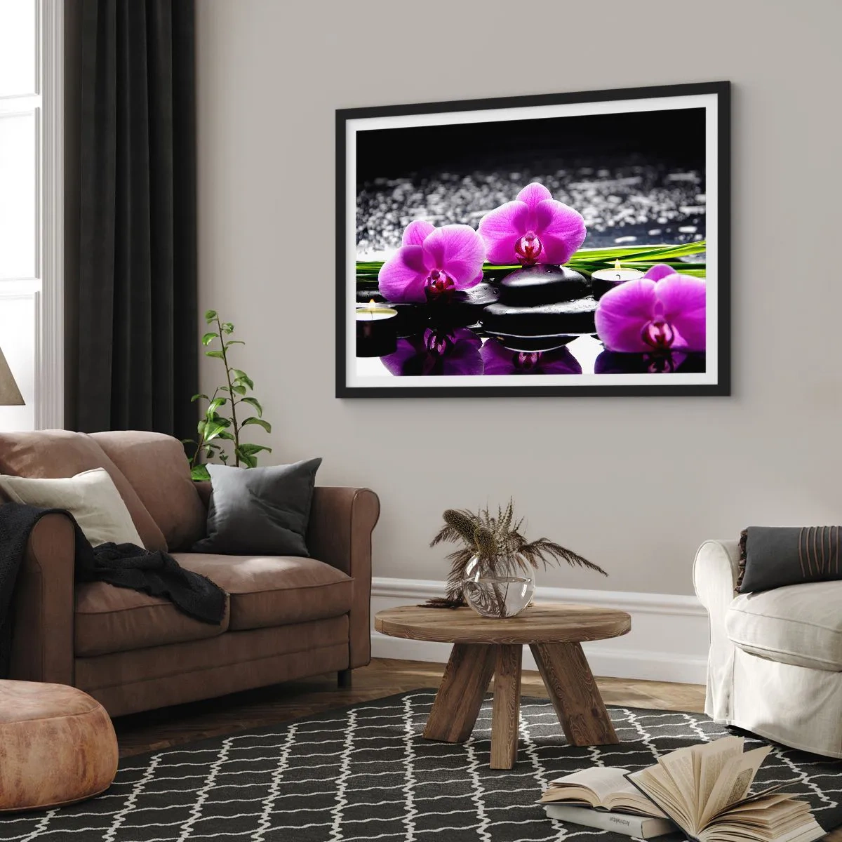 Plakát v černém rámu - Utonout v tichu a klidu - 70x50 cm