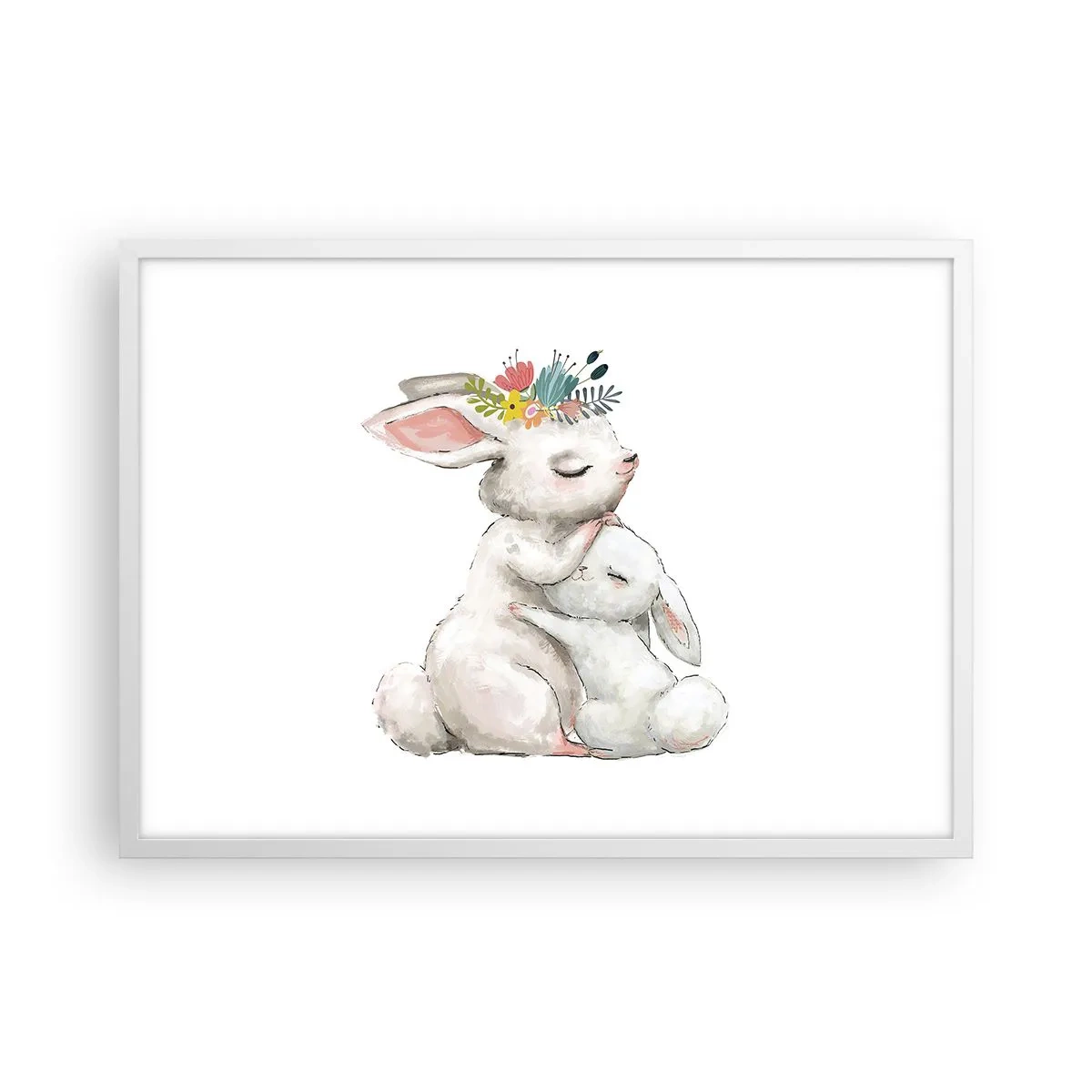 Plakát v bílém rámu - Nejlepší je u mámy - 70x50 cm