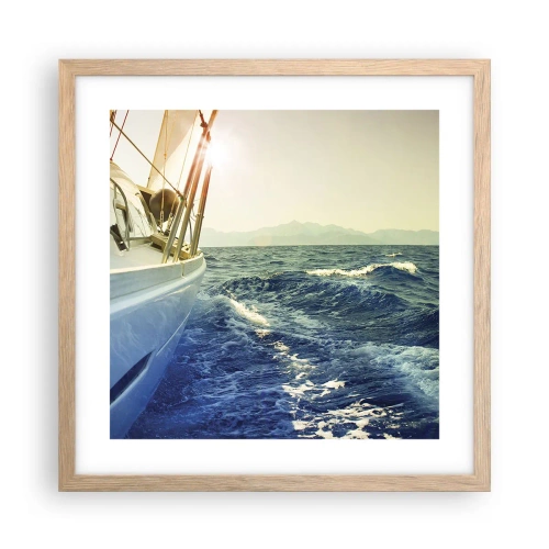 Plakát v rámu světlý dub - Za dobrodružstvím - 40x40 cm