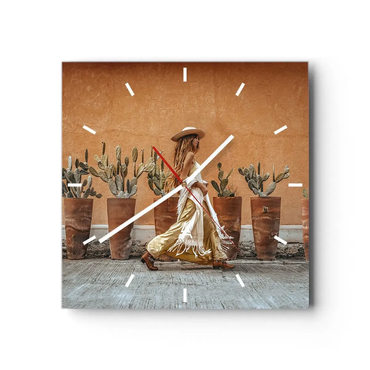 Nástěnné hodiny - V hippie stylu - 40x40 cm