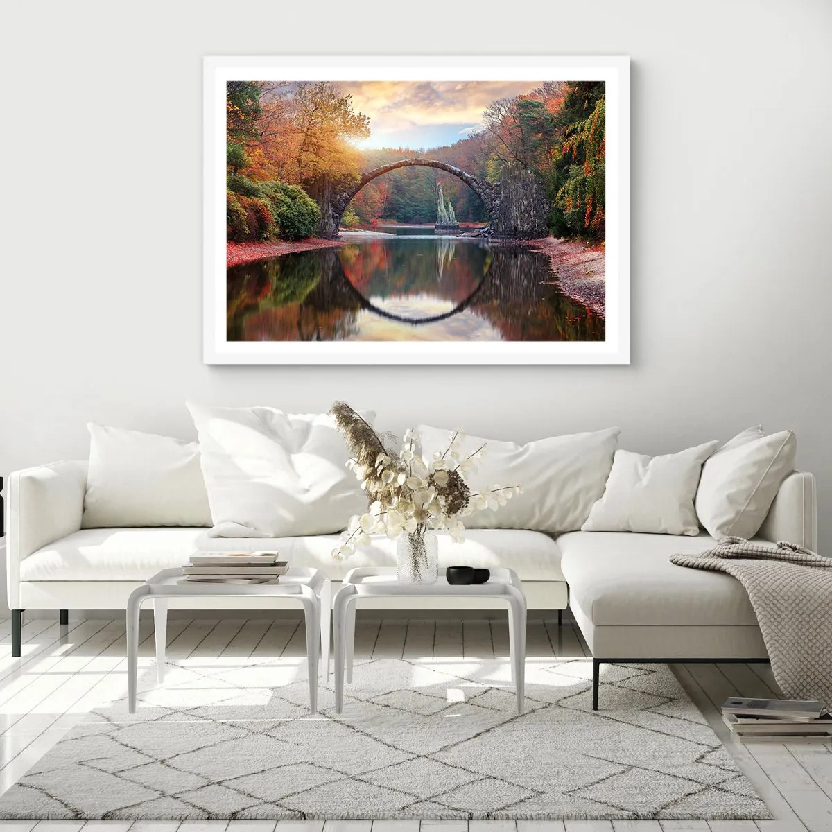 Plakát v bílém rámu - Za zrcadlem - 50x40 cm