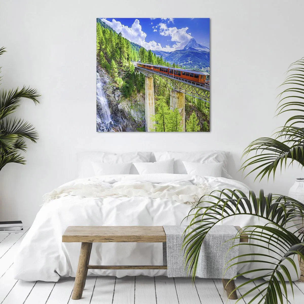 Obraz na plátně - Alpská železnice - 50x50 cm