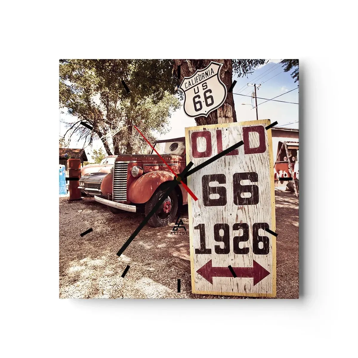 Nástěnné hodiny - Legenda americké provincie - 40x40 cm